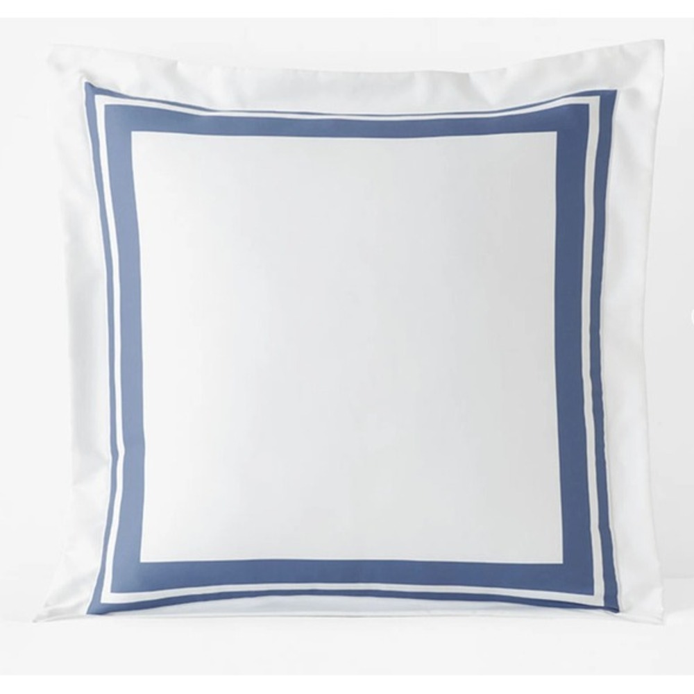 The Company Store Legends Hotel Supima Cotton Sateen Euro Sham Blue Dusk White